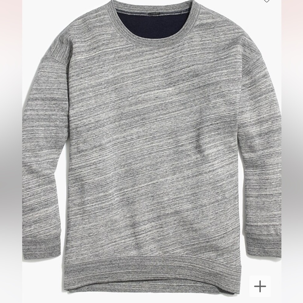 J. Crew Fleece-lined Sweatshirt Long-sleeve Crewneck in Gray, XS